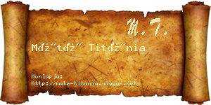 Máté Titánia névjegykártya